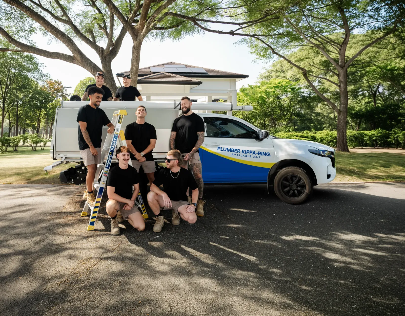 Plumber Kippa-Ring ute and team
